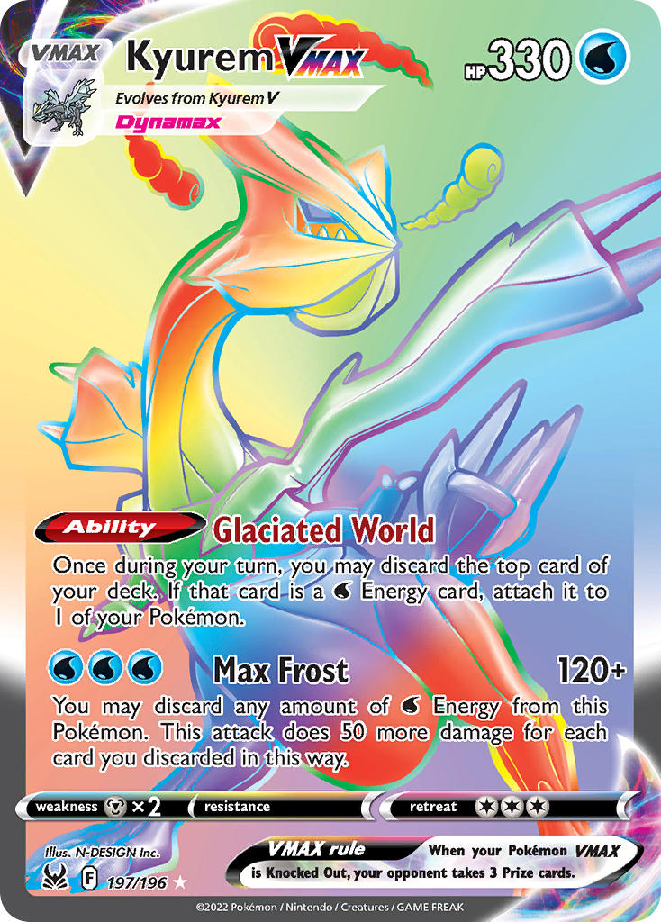 (197/196) Pokemon TCG Lost Origin Single: Kyurem VMAX Secret Rare