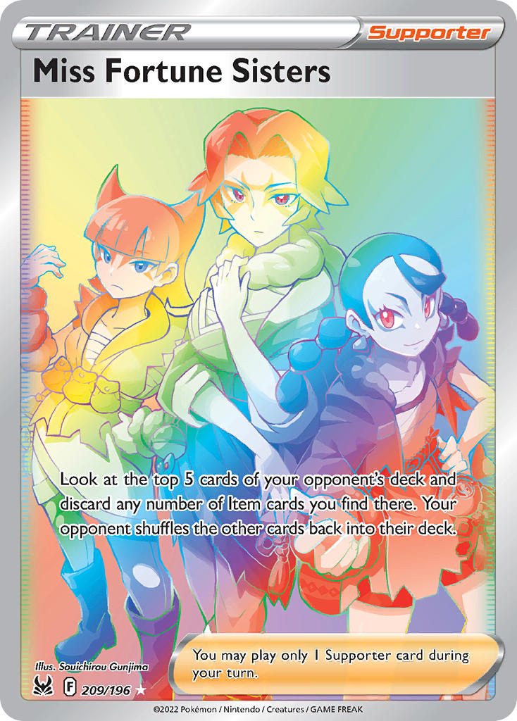 (209/196) Pokemon TCG Lost Origin Single: Miss Fortune Sisters Secret Rare