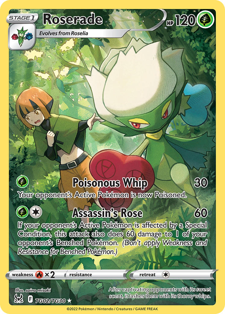 (TG02/TG30) Pokemon TCG Lost Origin Single: Roserade Holo Rare