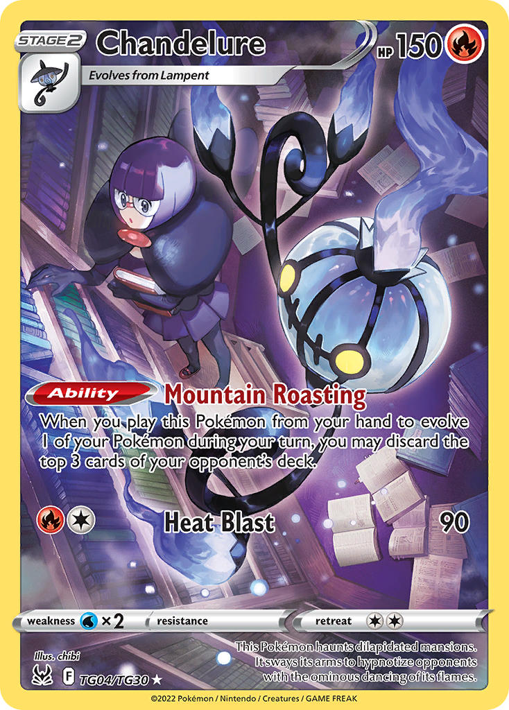 (TG04/TG30) Pokemon TCG Lost Origin Single: Chandelure Holo Rare