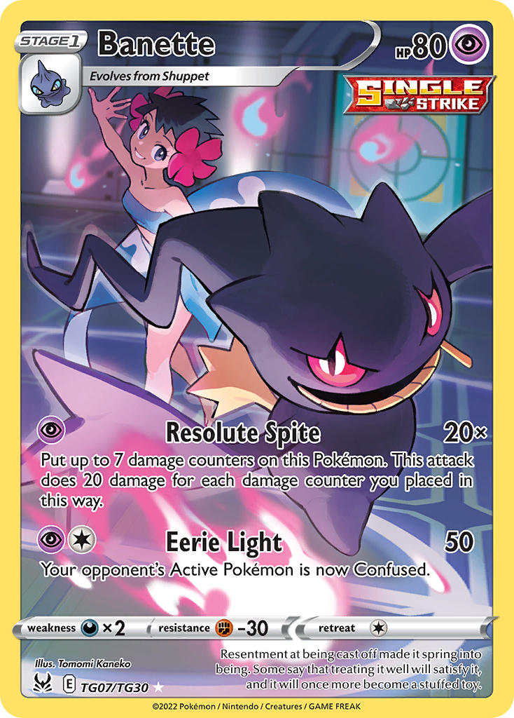 (TG07/TG30) Pokemon TCG Lost Origin Single: Banette Holo Rare