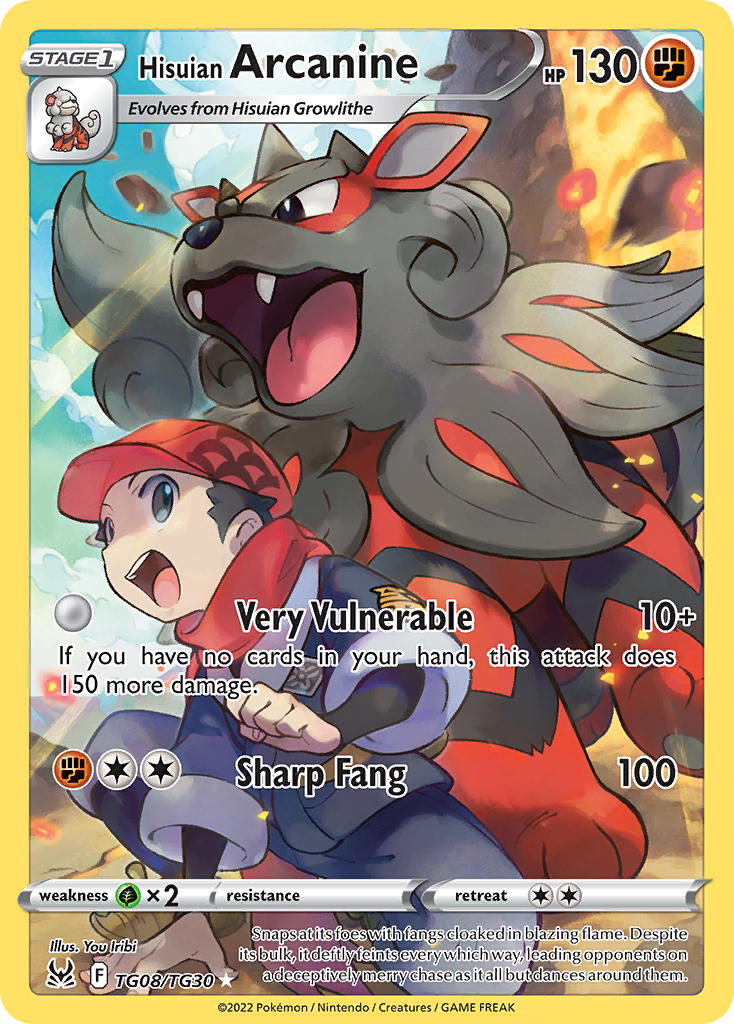 (TG08/TG30) Pokemon TCG Lost Origin Single: Hisuian Arcanine Holo Rare