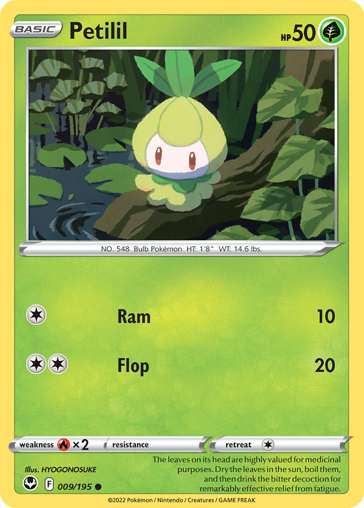 (009/195) Pokemon TCG Silver Tempest Single: Petilil Common