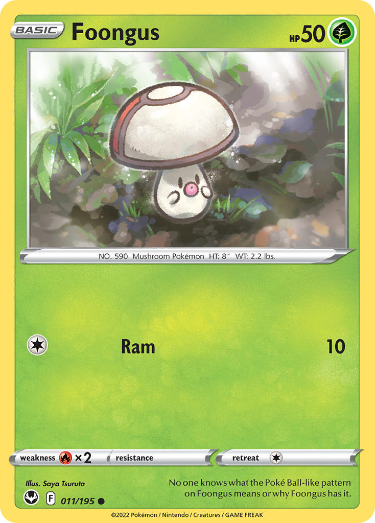 (011/195) Pokemon TCG Silver Tempest Single: Foongus Common