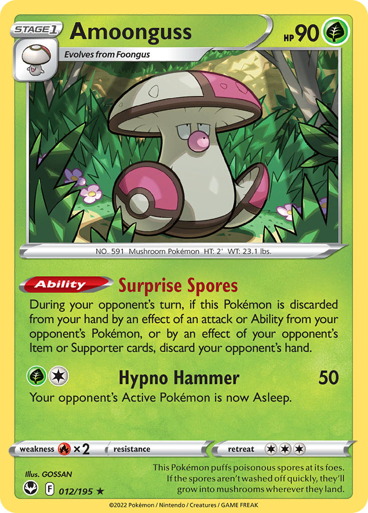 (012/195) Pokemon TCG Silver Tempest Single: Amoonguss Rare