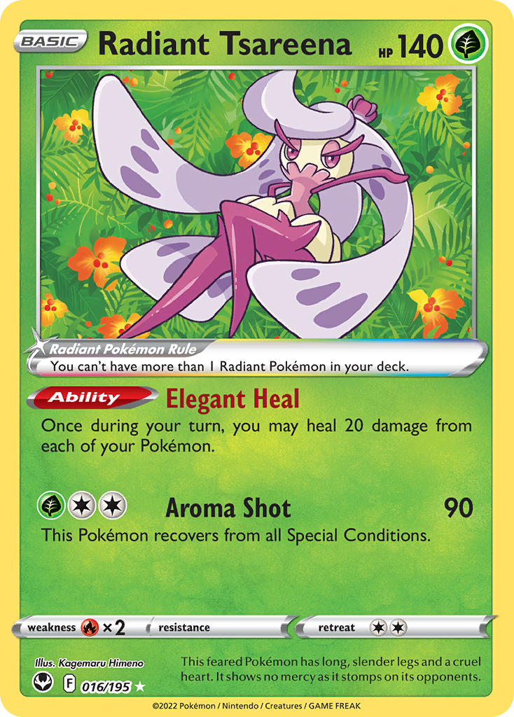 (016/195) Pokemon TCG Silver Tempest Single: Radiant Tsareena Ultra Rare