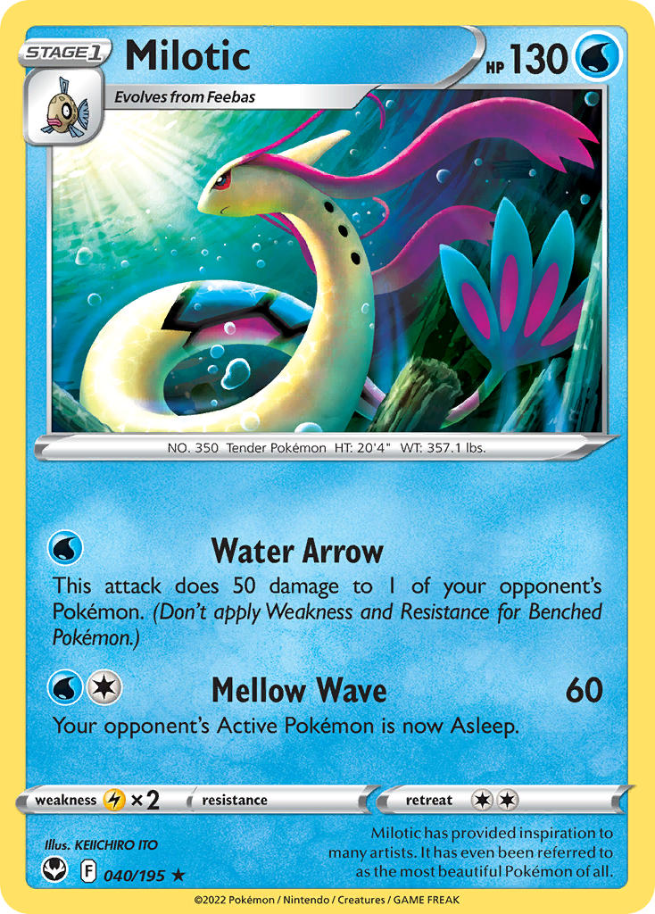(040/195) Pokemon TCG Silver Tempest Single: Milotic Rare