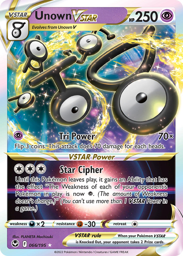 (066/195) Pokemon TCG Silver Tempest Single: Unown VSTAR Ultra Rare