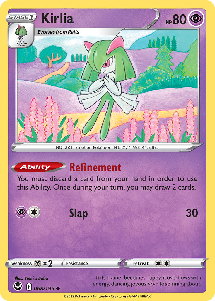 (068/195) Pokemon TCG Silver Tempest Single: Kirlia Reverse Holo Uncommon