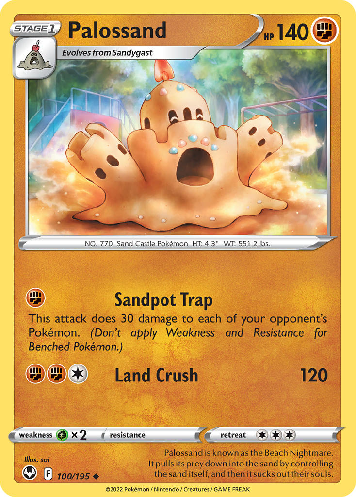 (100/195) Pokemon TCG Silver Tempest Single: Palossand Reverse Holo Uncommon