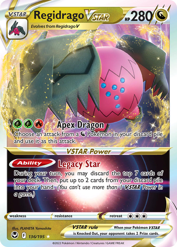 (136/195) Pokemon TCG Silver Tempest Single: Regidrago VSTAR Ultra Rare