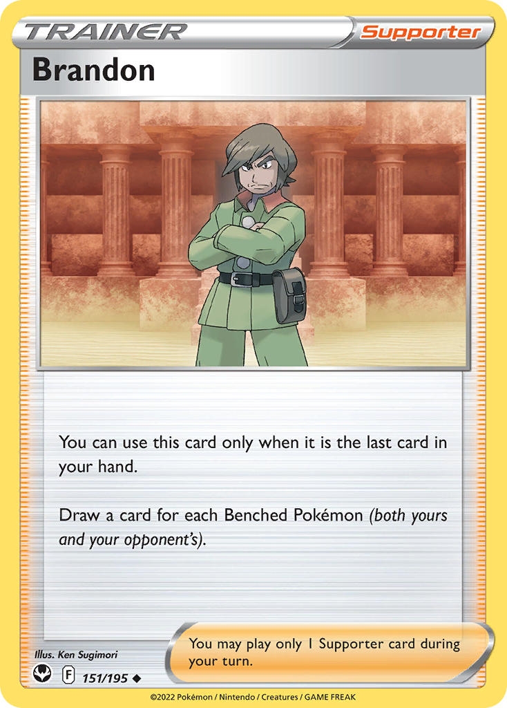(151/195) Pokemon TCG Silver Tempest Single: Brandon Reverse Holo Uncommon