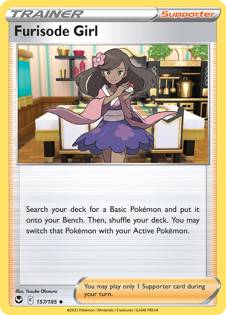 (157/195) Pokemon TCG Silver Tempest Single: Furisode Girl Uncommon