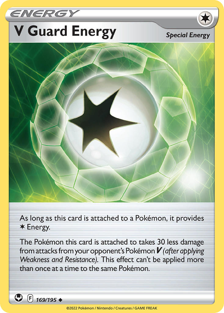 (169/195) Pokemon TCG Silver Tempest Single: V Guard Energy Uncommon