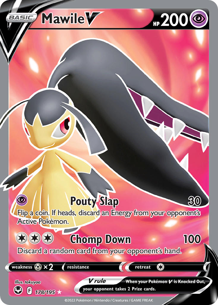 (178/195) Pokemon TCG Silver Tempest Single: Mawile V Ultra Rare