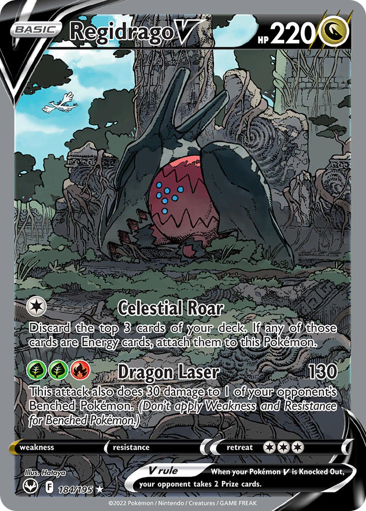 (184/195) Pokemon TCG Silver Tempest Single: Regidrago V Ultra Rare