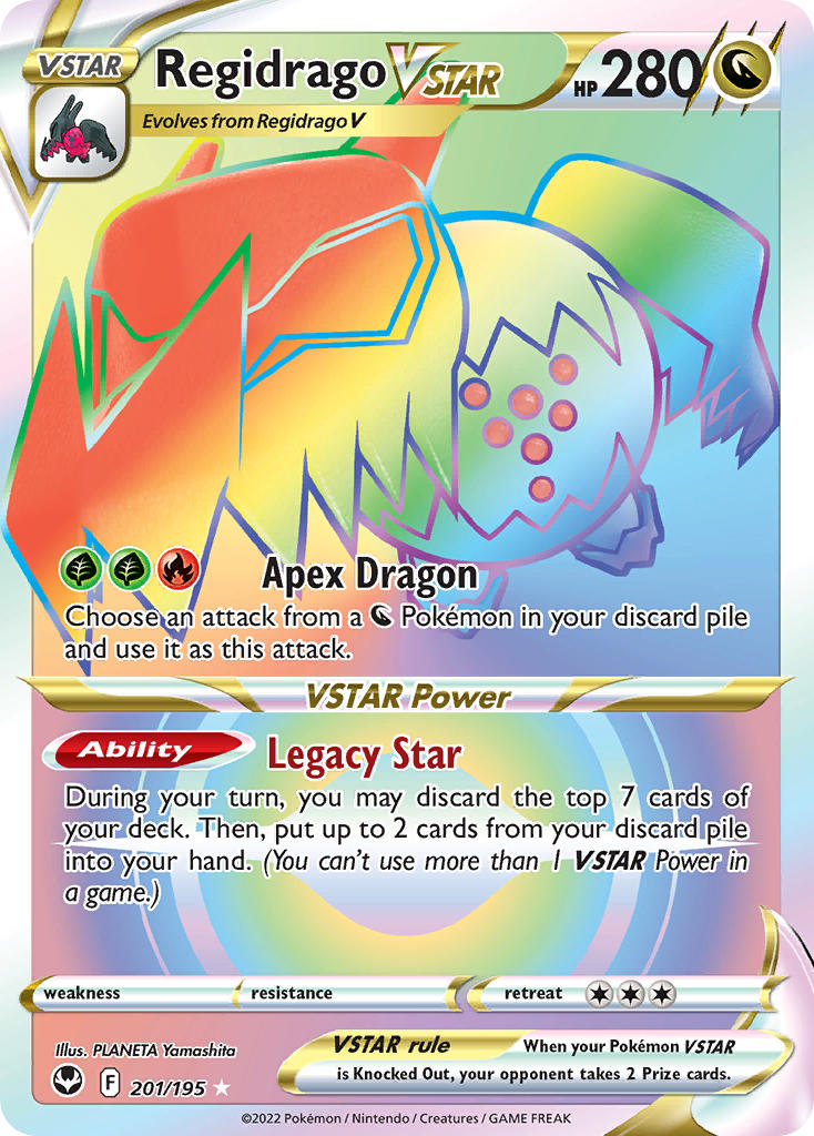 (201/195) Pokemon TCG Silver Tempest Single: Regidrago VSTAR Secret Rare