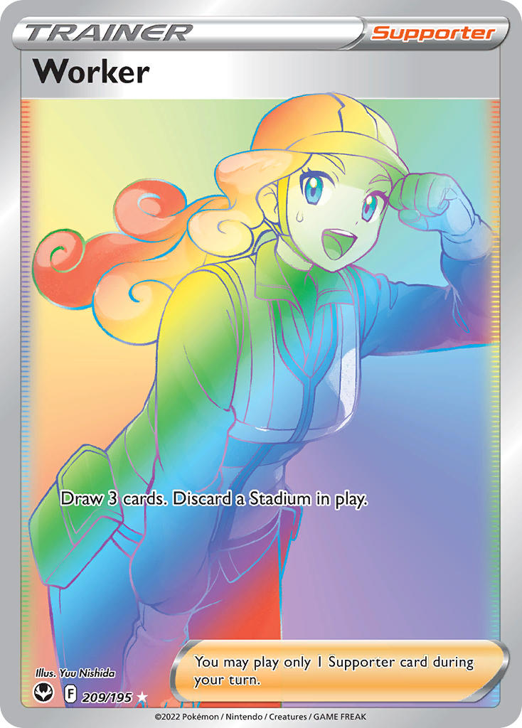 (209/195) Pokemon TCG Silver Tempest Single: Worker Secret Rare