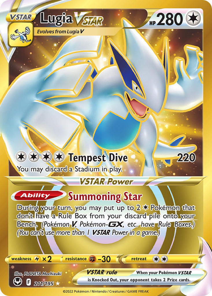 (211/195) Pokemon TCG Silver Tempest Single: Lugia VSTAR Secret Rare