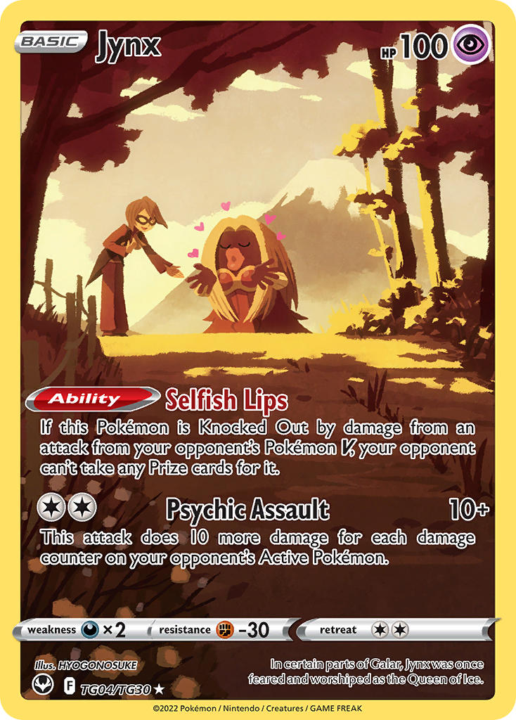 TG04/TG30) Pokemon TCG Silver Tempest Single: Jynx Holo Rare Puca Puca Games TG04/TG30) Pokemon TCG Silver Tempest Single: Jynx Holo Rare Puca Puca Games