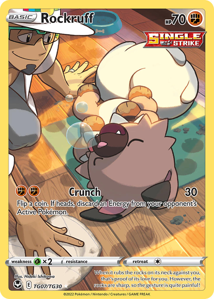 (TG07/TG30) Pokemon TCG Silver Tempest Single: Rockruff Holo Rare