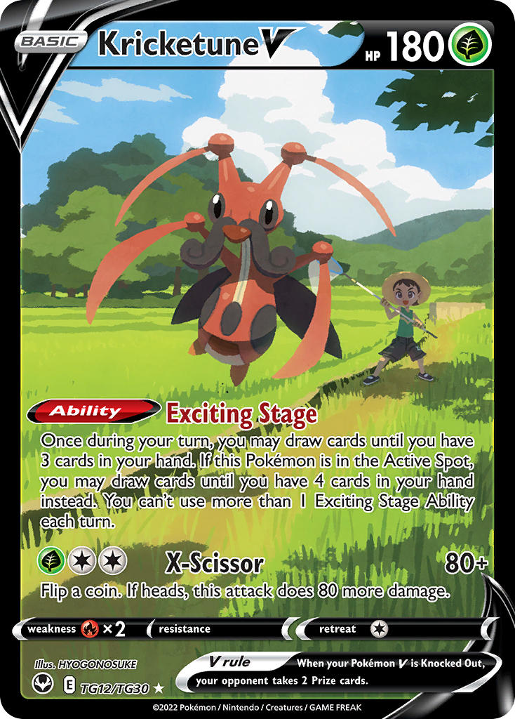 (TG12/TG30) Pokemon TCG Silver Tempest Single: Kricketune V Ultra Rare
