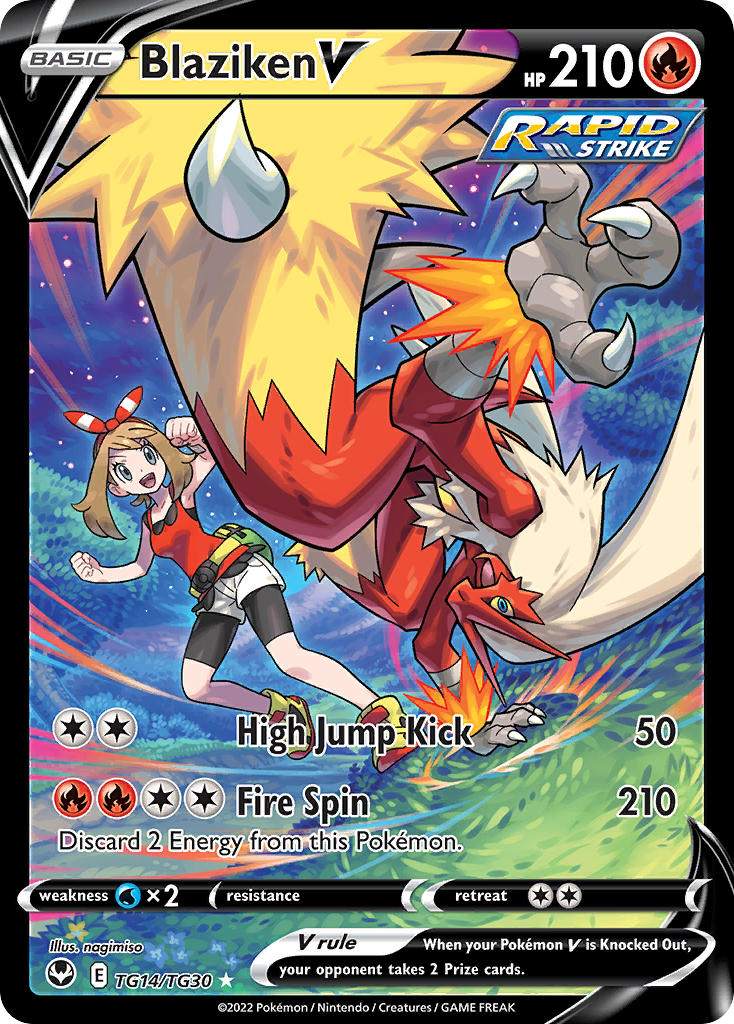 (TG14/TG30) Pokemon TCG Silver Tempest Single: Blaziken V Ultra Rare