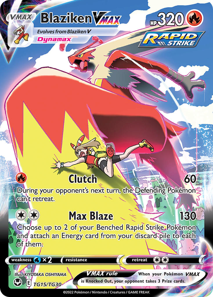 (TG15/TG30) Pokemon TCG Silver Tempest Single: Blaziken VMAX Ultra Rare