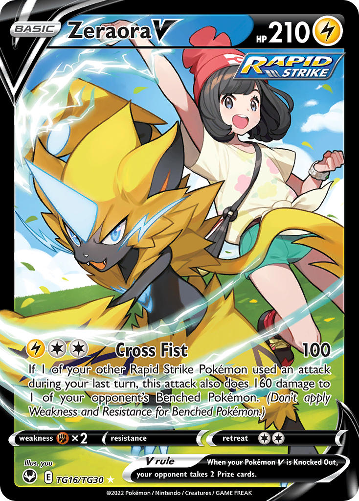 (TG16/TG30) Pokemon TCG Silver Tempest Single: Zeraora V Ultra Rare