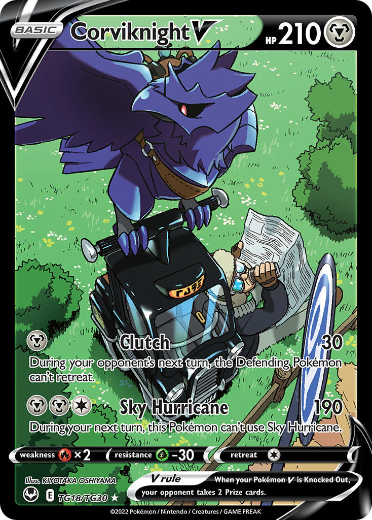 (TG18/TG30) Pokemon TCG Silver Tempest Single: Corviknight V Ultra Rare