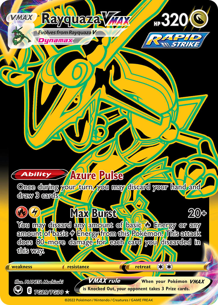 (TG29/TG30) Pokemon TCG Silver Tempest Single: Rayquaza VMAX Secret Rare