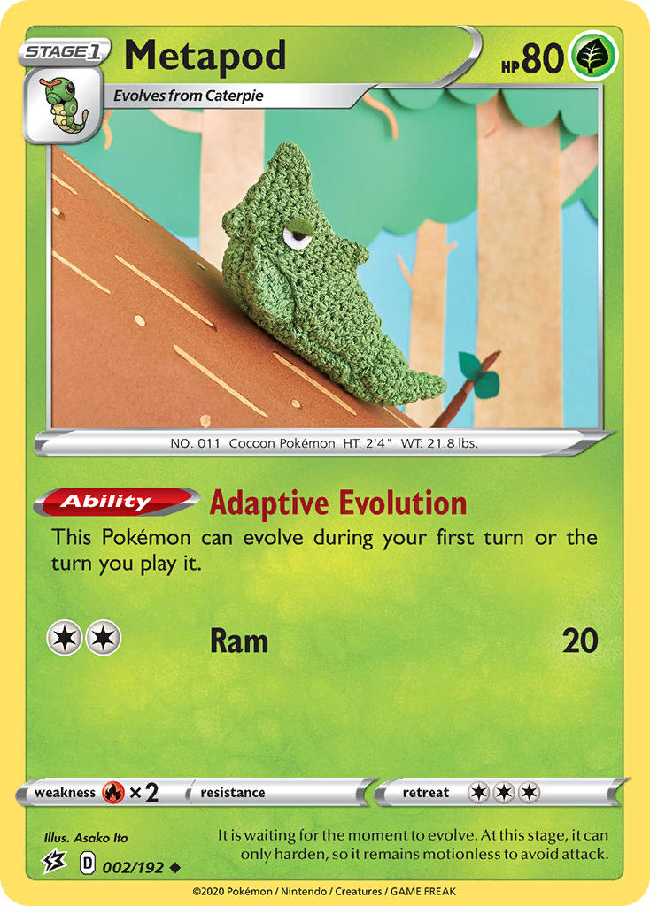(002/192) Pokemon TCG Rebel Clash Single: Metapod Uncommon