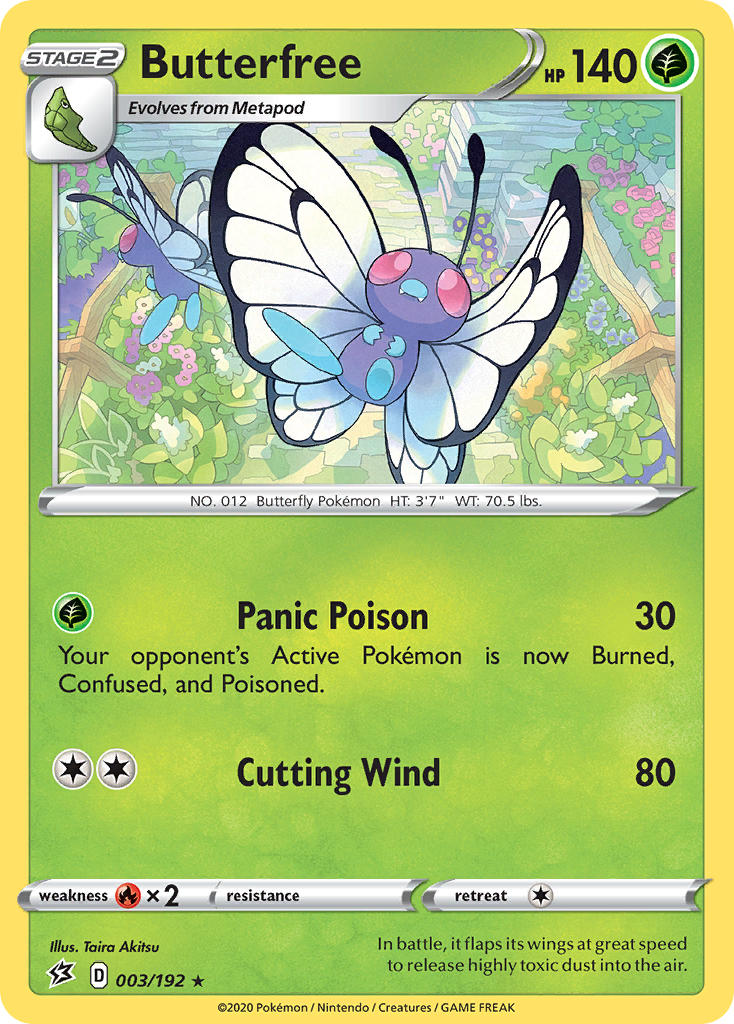 (003/192) Pokemon TCG Rebel Clash Single: Butterfree Rare