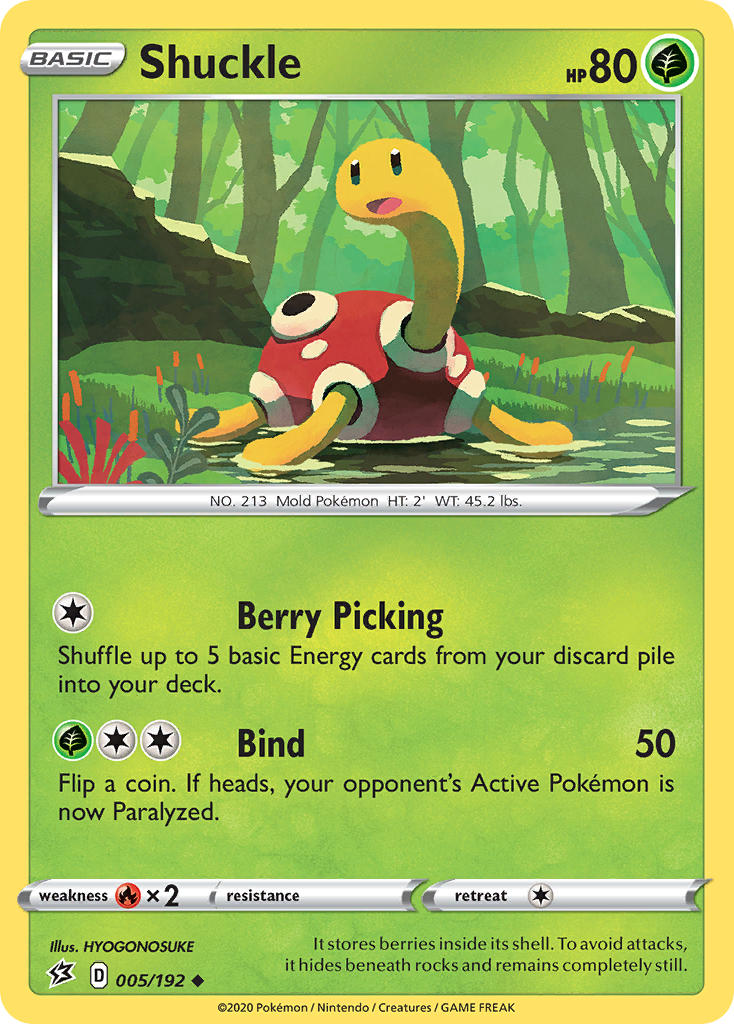 (005/192) Pokemon TCG Rebel Clash Single: Shuckle Uncommon
