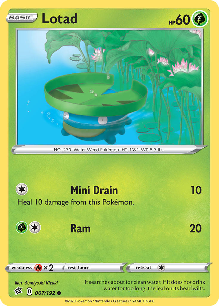 (007/192) Pokemon TCG Rebel Clash Single: Lotad Common