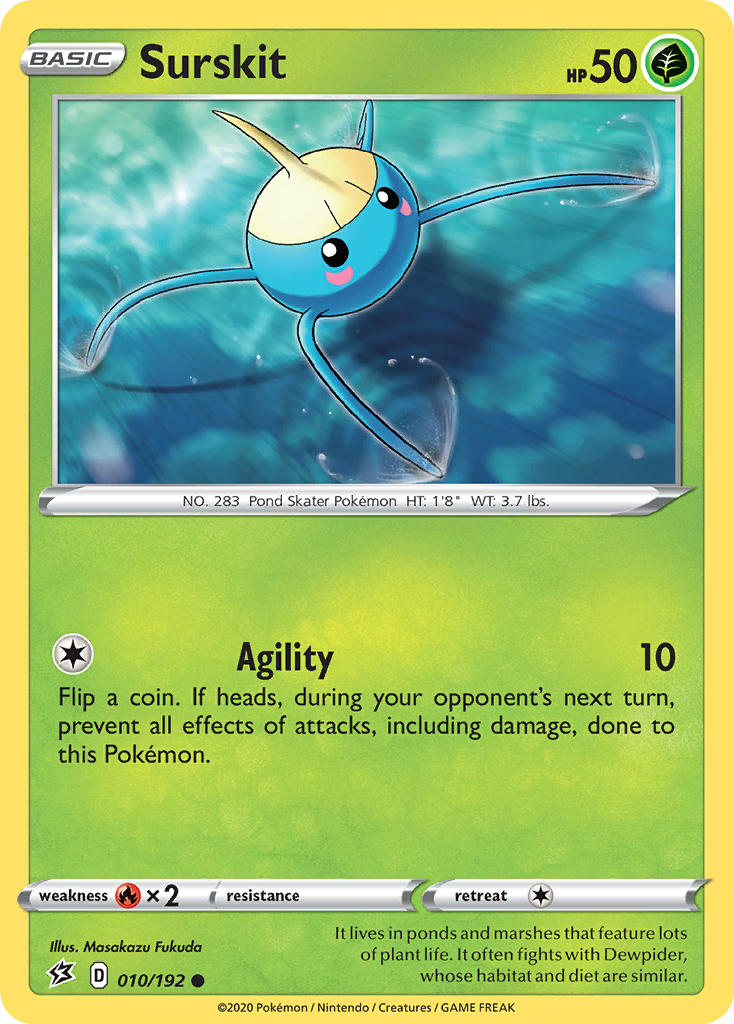 (010/192) Pokemon TCG Rebel Clash Single: Surskit Common