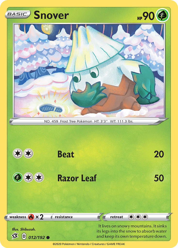 (012/192) Pokemon TCG Rebel Clash Single: Snover Common