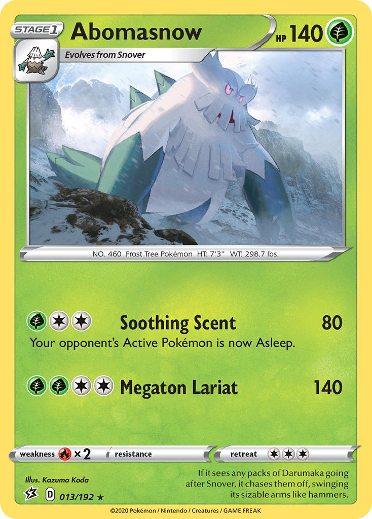 (013/192) Pokemon TCG Rebel Clash Single: Abomasnow Rare