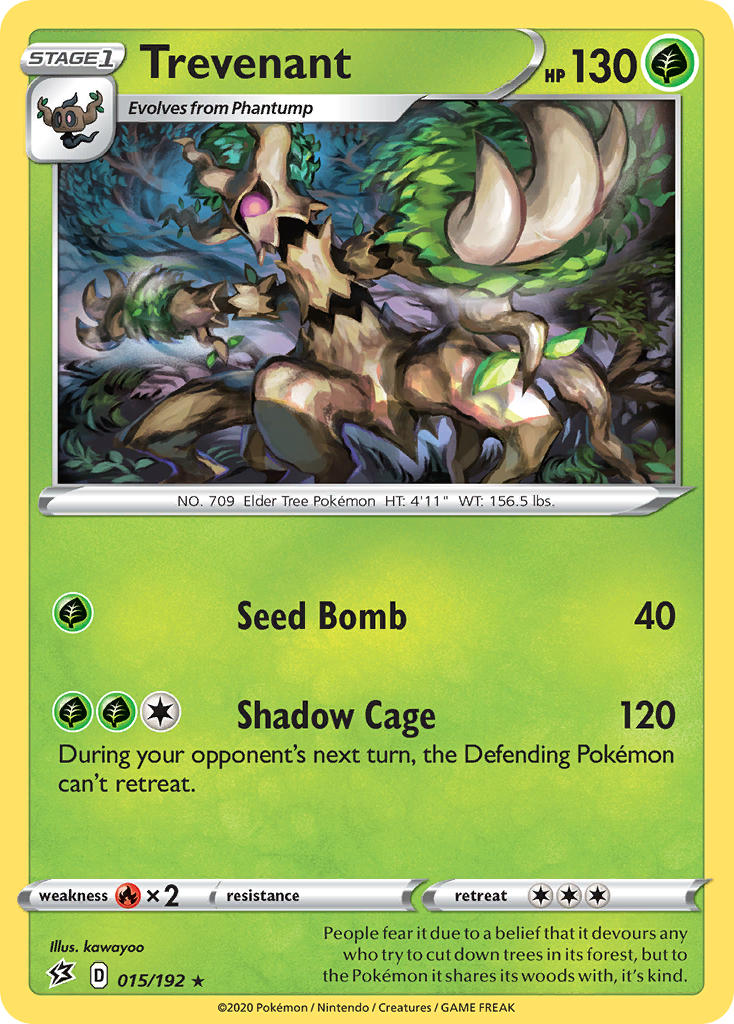 (015/192) Pokemon TCG Rebel Clash Single: Trevenant Rare