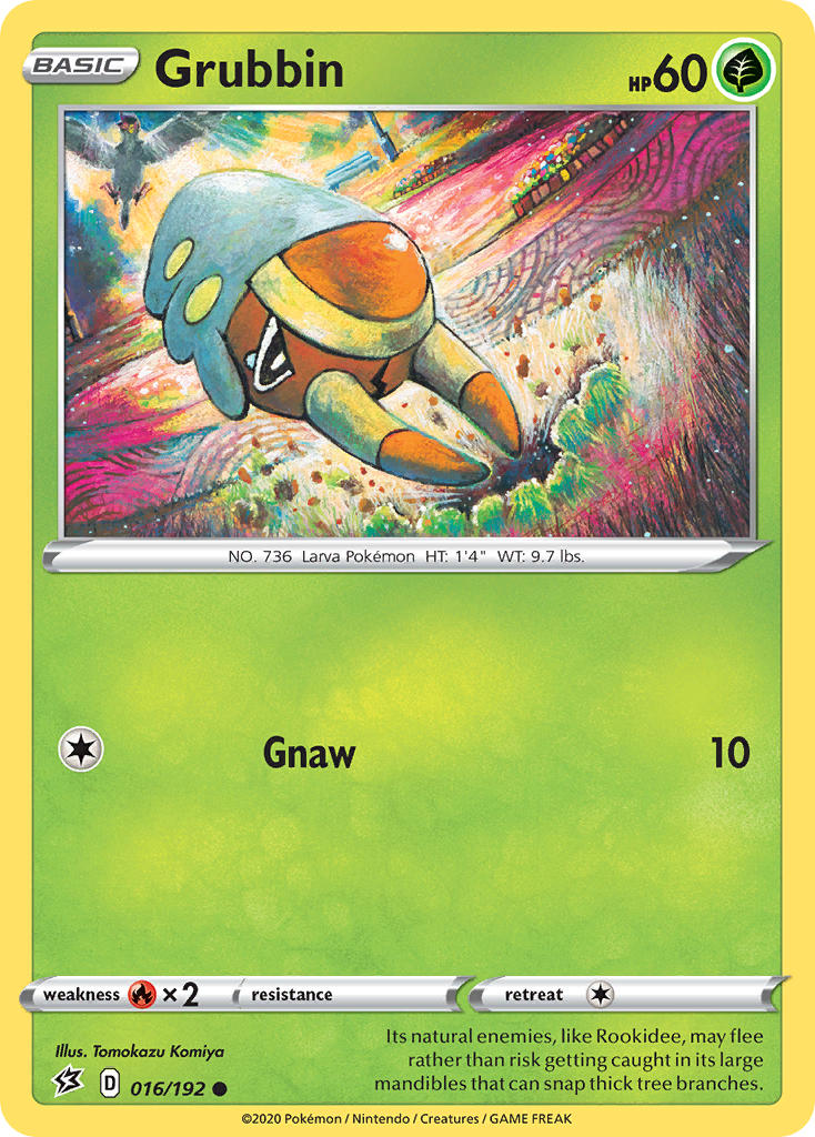 (016/192) Pokemon TCG Rebel Clash Single: Grubbin Common