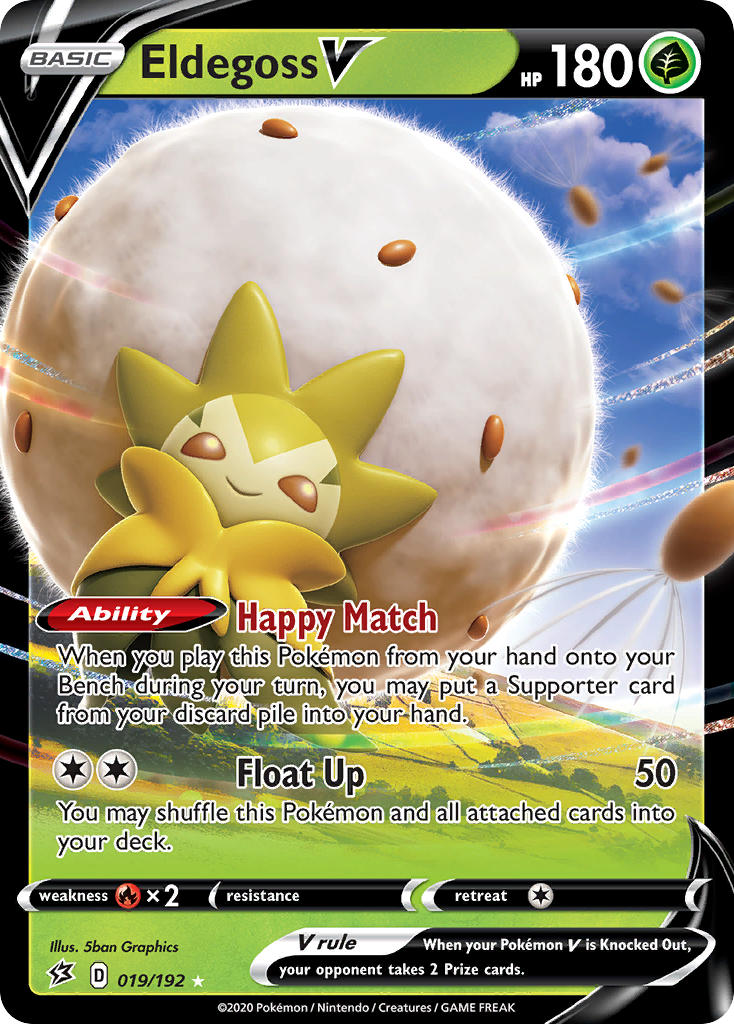 (019/192) Pokemon TCG Rebel Clash Single: Eldegoss V Ultra Rare