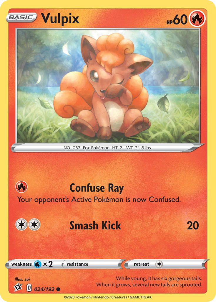 (024/192) Pokemon TCG Rebel Clash Single: Vulpix Common
