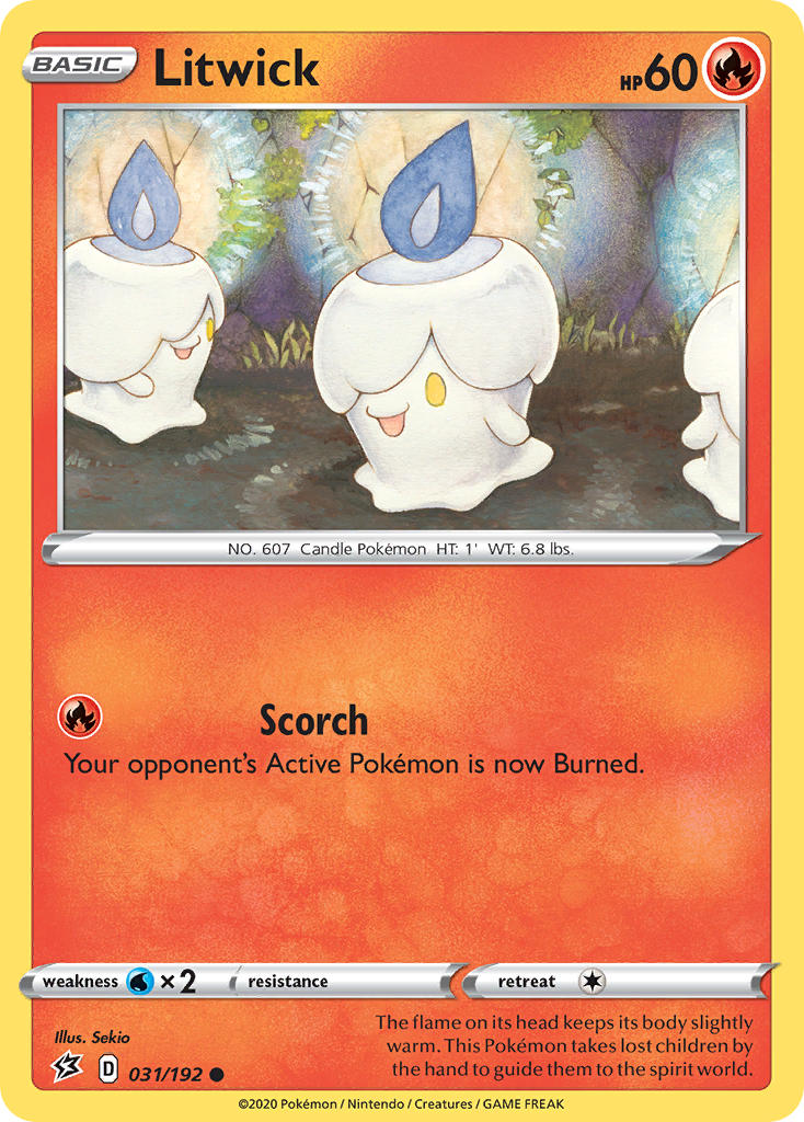 (031/192) Pokemon TCG Rebel Clash Single: Litwick Common