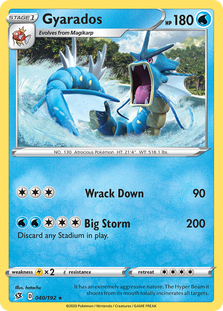 (040/192) Pokemon TCG Rebel Clash Single: Gyarados Holo Rare