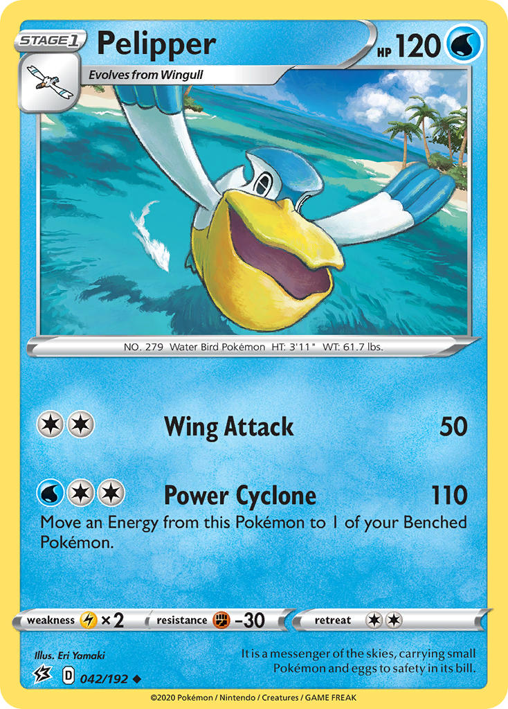 (042/192) Pokemon TCG Rebel Clash Single: Pelipper Uncommon