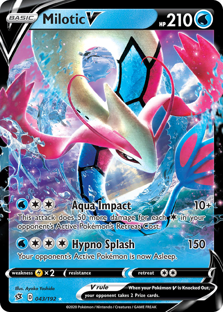 (043/192) Pokemon TCG Rebel Clash Single: Milotic V Ultra Rare