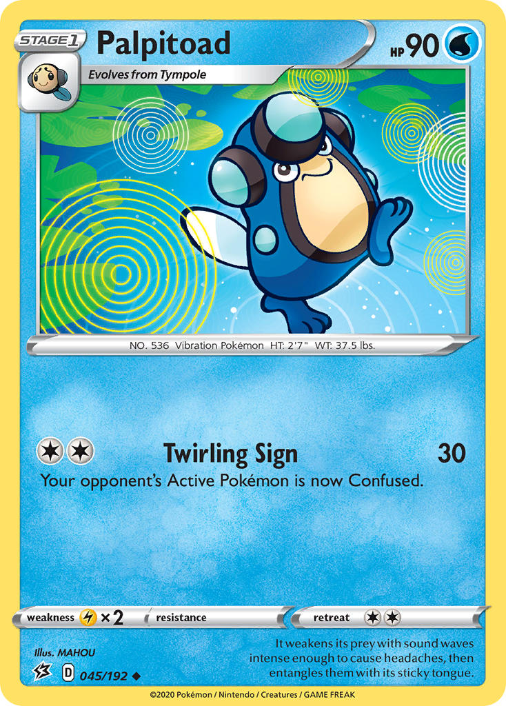 (045/192) Pokemon TCG Rebel Clash Single: Palpitoad Uncommon