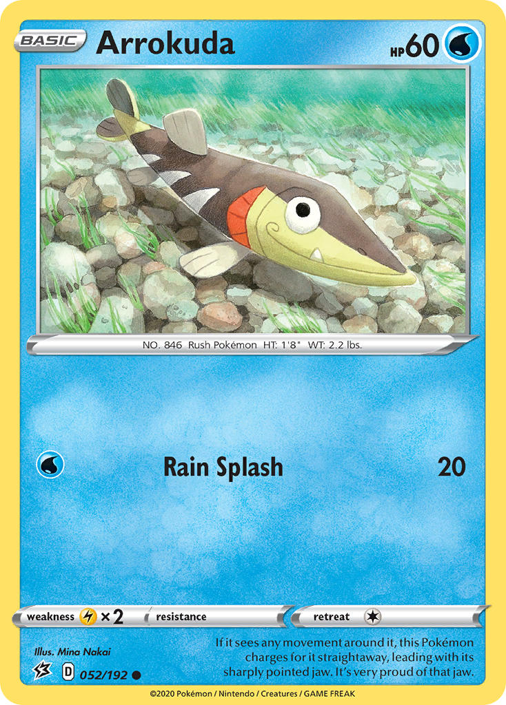(052/192) Pokemon TCG Rebel Clash Single: Arrokuda Common