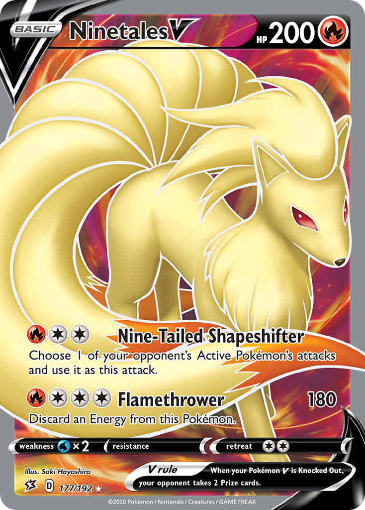 (177/192) Pokemon TCG Rebel Clash Single: Ninetales V Ultra Rare