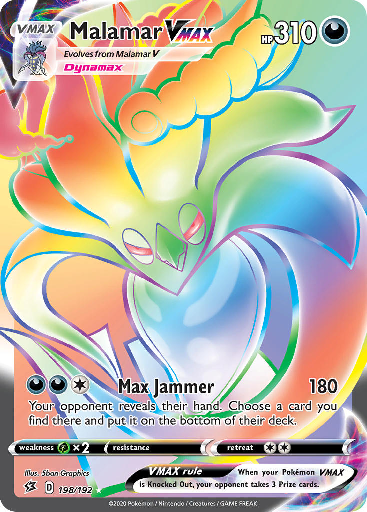 (198/192) Pokemon TCG Rebel Clash Single: Malamar VMAX Secret Rare